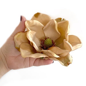 Jumbo Beige Magnolia With or Without Stem - Artificial Flower, Silk Flower Stem - PRE-ORDER