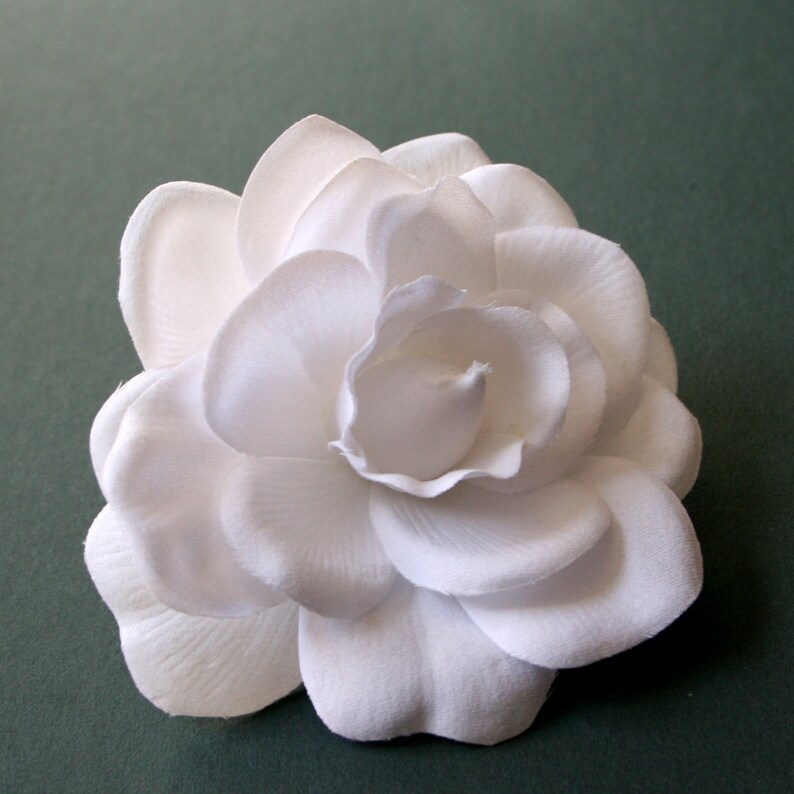 1 Pure White Gardenia Artificial Flower Silk Flower Etsy