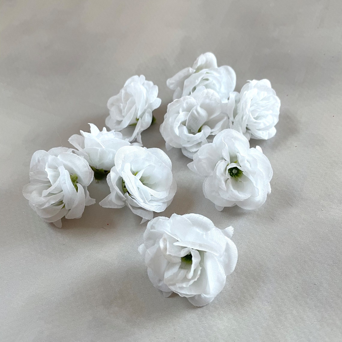 9 White Tea Roses - Artificial Flowers, Silk Roses, Small Flowers - Etsy