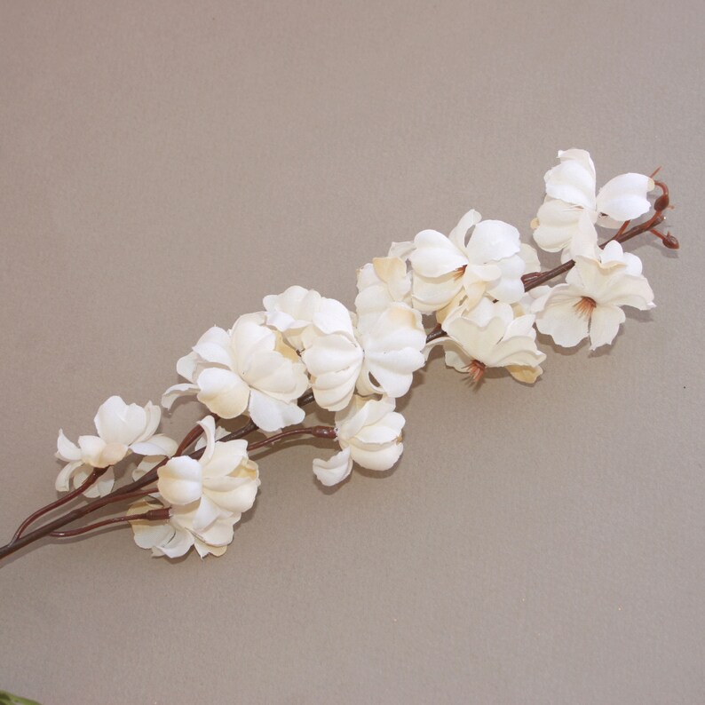 Ivory White Silk Delphinium Stem 1214 Blossoms Ariticial Etsy