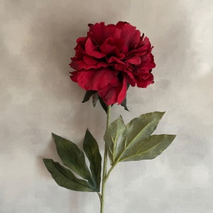 Deep Red Peony Very Full Artificial Flower Head, Silk Flower PRE-ORDER image 5