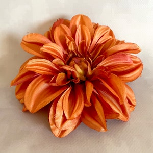 Orange Pumpkin Spice Dinner Plate Dahlia - Artificial Flower - 7 inches