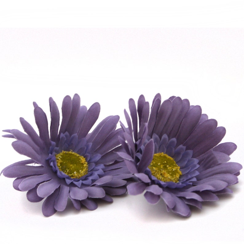 2 Lavender Silk Gerbera Daisies Artificial Flowers Silk Etsy