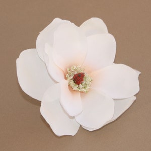 White Magnolia with Peach Center - Artificial Flowers, Silk Flowers