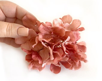 Mauve Pink Hydrangea - Partial Head - Artificial Flowers, Silk Flowers