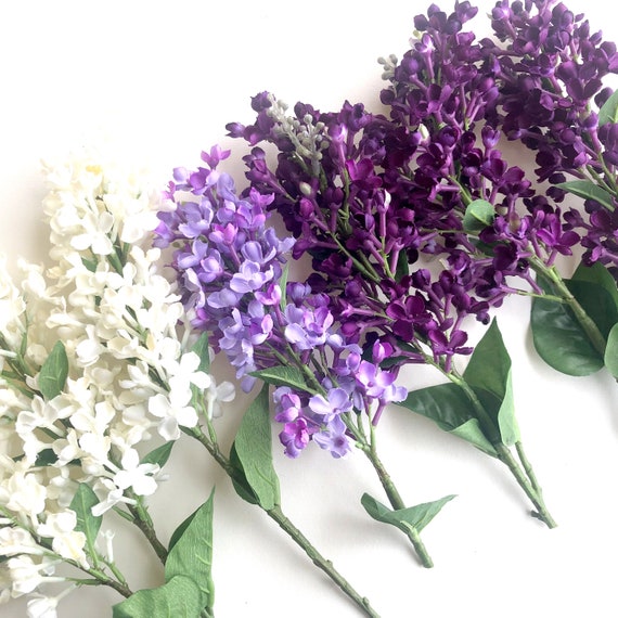Dark Purple Lilac Spray Flores Artificiales - Etsy España