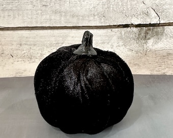 Black Velvet Pumpkin - Table Topper, Garlands, Wreaths, Halloween, Thanksgiving, Fall Floral