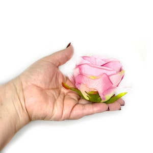 Boutique Pink Rose Head Artificial Flower Silk Flower Heads image 6