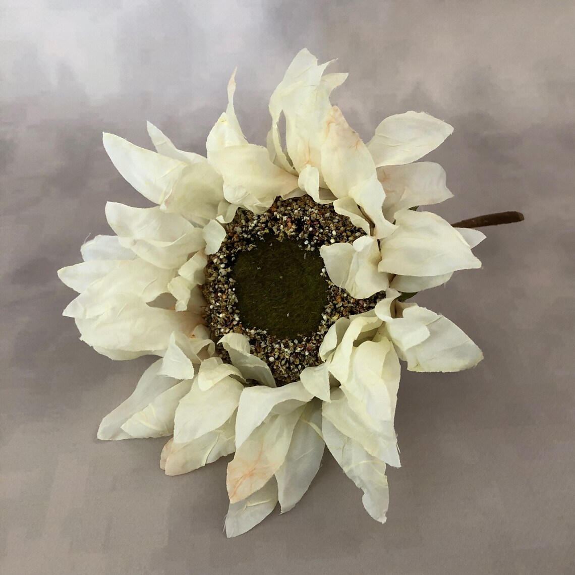 Dry Look Large Cream Sunflower Flower Pick Artificial Etsy