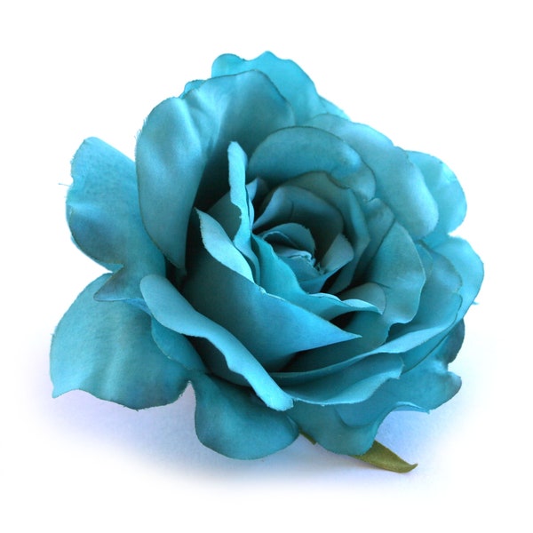 Turquoise Botanic Rose - Silk Flowers, Artificial Flowers PRE-ORDER- With or Without Stem