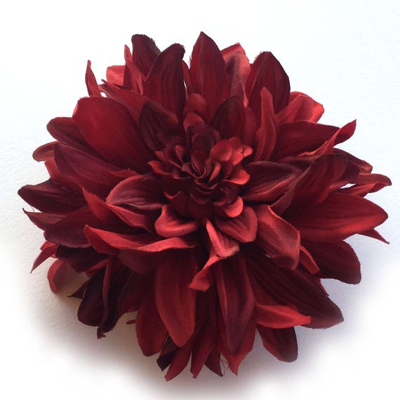 Black Magic Silk Dahlia Artificial Flower, Silk Flower With or Without Stem  PRE-ORDER 