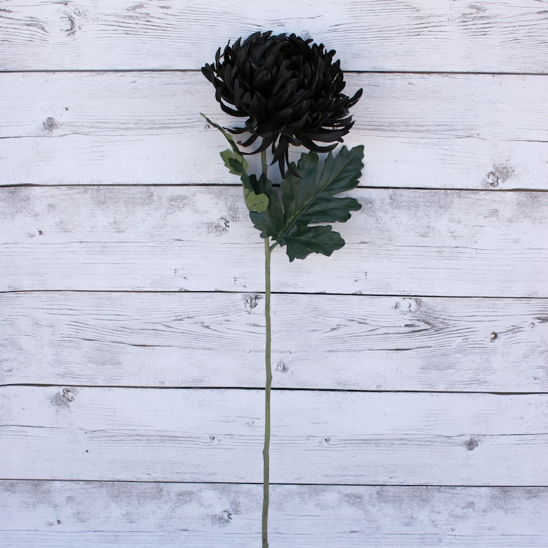 Jumbo Black Mum Artificial Flowers Silk Flower With or Etsy