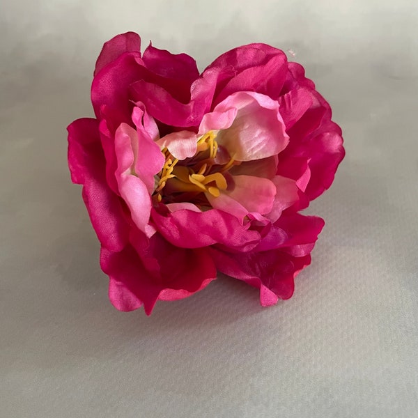 Fuchsia Peony with Light Center - Artificial Flower Head - 3.5 inches