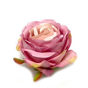 Boutique Pink Rose Head Artificial Flower Silk Flower Heads image 2