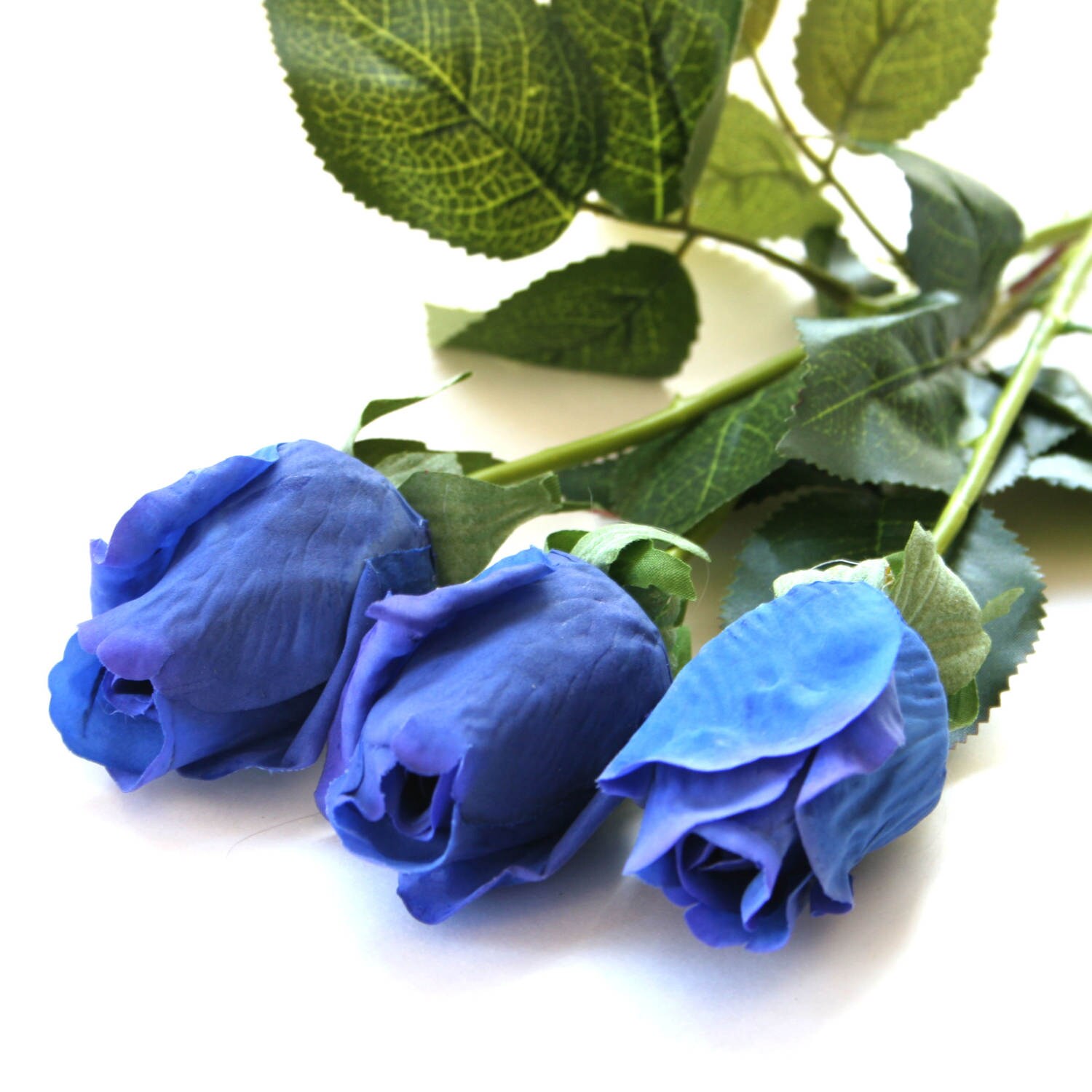 1 Long Stem Real Touch Blue Rose Bud Artificial Etsy