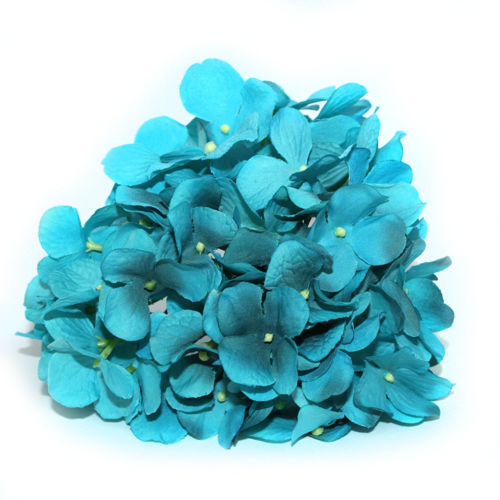 Large Turquoise Hydrangea Bunch Full Head Artificial Etsy