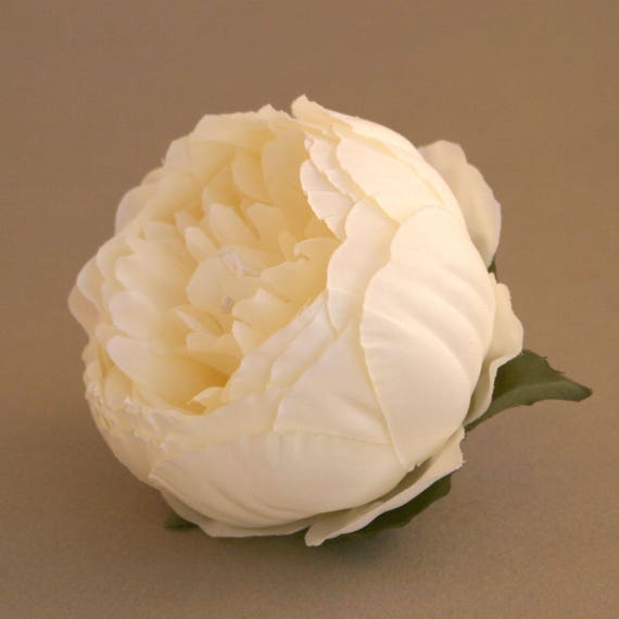 Vintage Inspired CREAM Peony - or Very Pale Yellow -  Artificial Flower - Silk Flower Heads