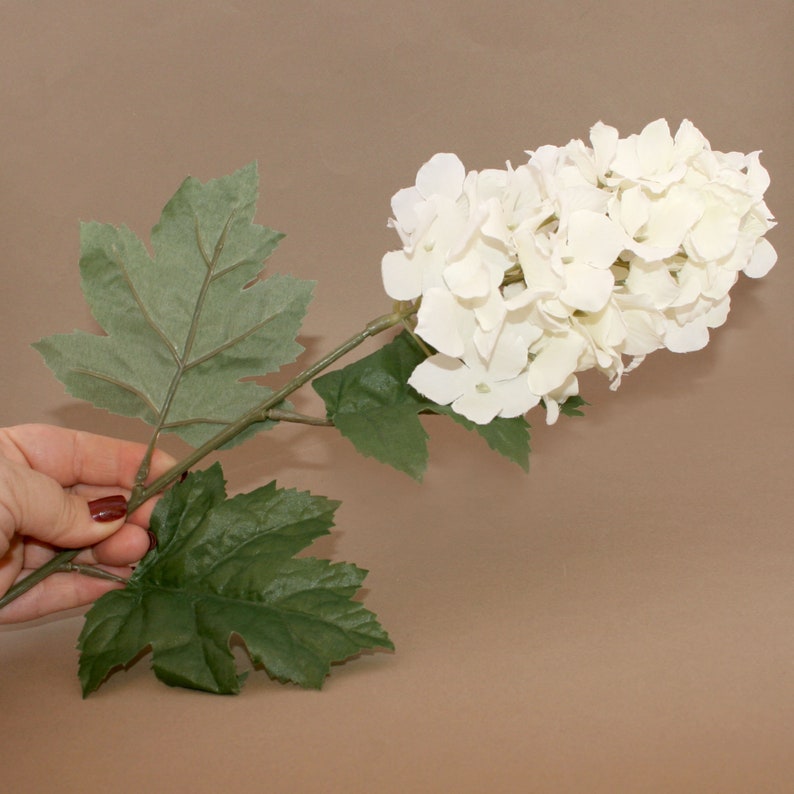 Full Head with or without stem Silk Flower Cream Cone Hydrangea Bunch Artificial Flower