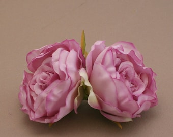 2 Small LAVENDER Ruffle Peonies  - Artificial Flower Heads, Silk Flowers