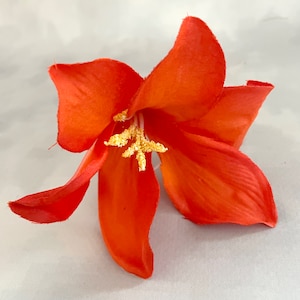 Blood Orange Lily - Artificial Flowers, Real Touch Flower - No Stem