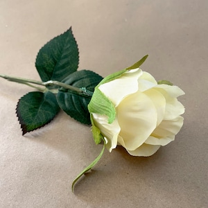 Pale Yellow Rose Bud Pick - Artificial Flowers, Silk Roses