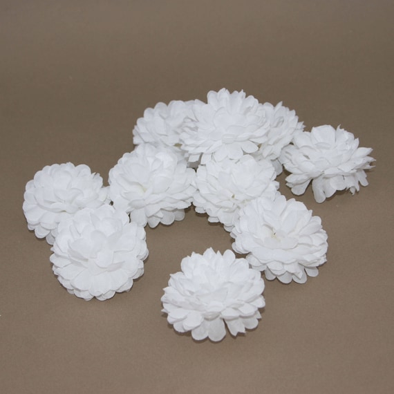 3.5" Pure White Carnation Silk Flower Hair Clip Wedding Bridesmaid 