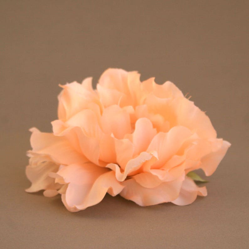 Peach Ruffle Peony Artificial Silk Flower Etsy