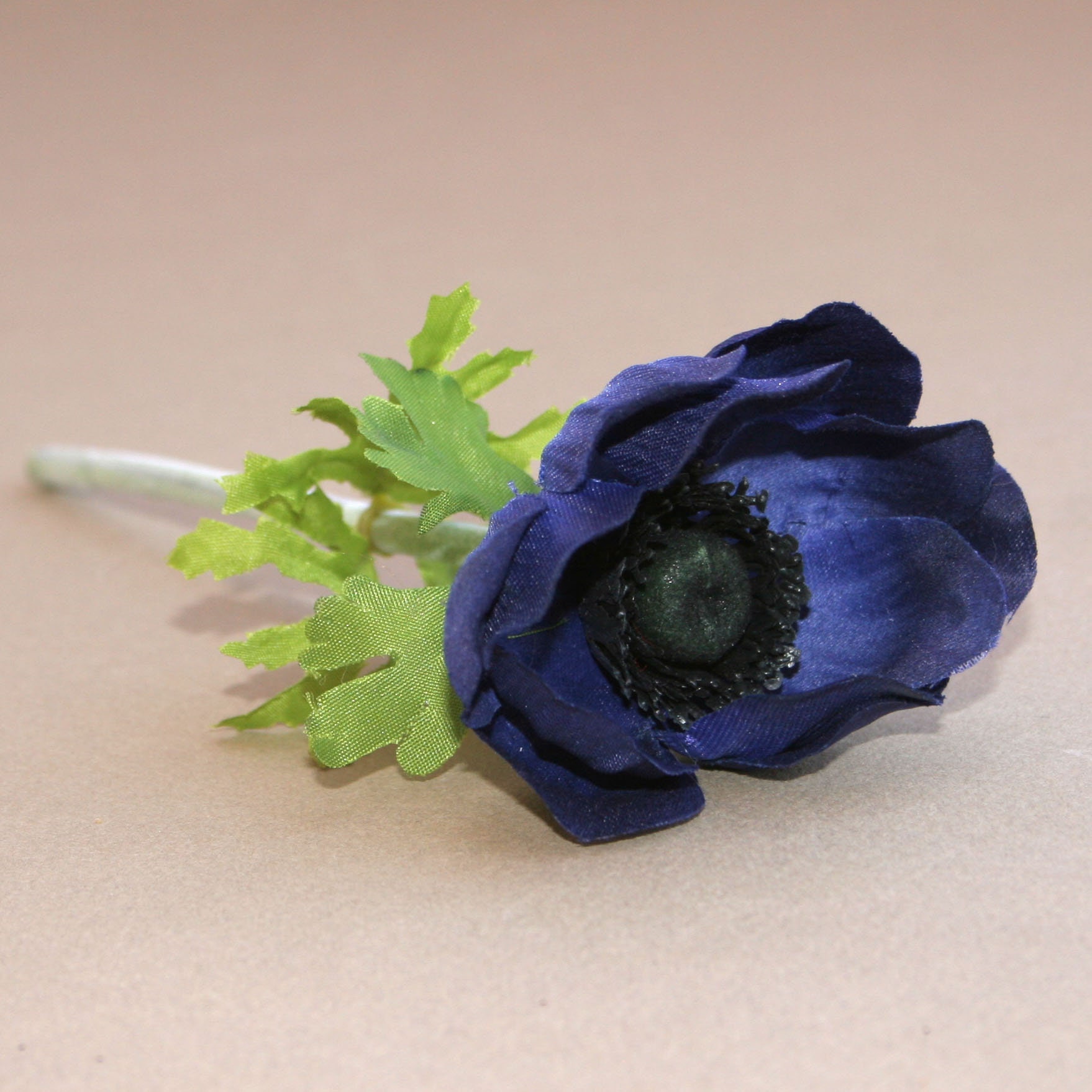 Dark Royal Blue Anemone Pick Artificial Flowers Silk Etsy