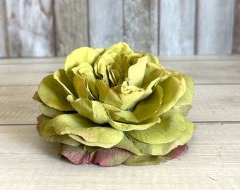 Olive Green Sophia Rose - Dark Pink Accents - Artificial flowers, Silk Flowers - With or Without Stem