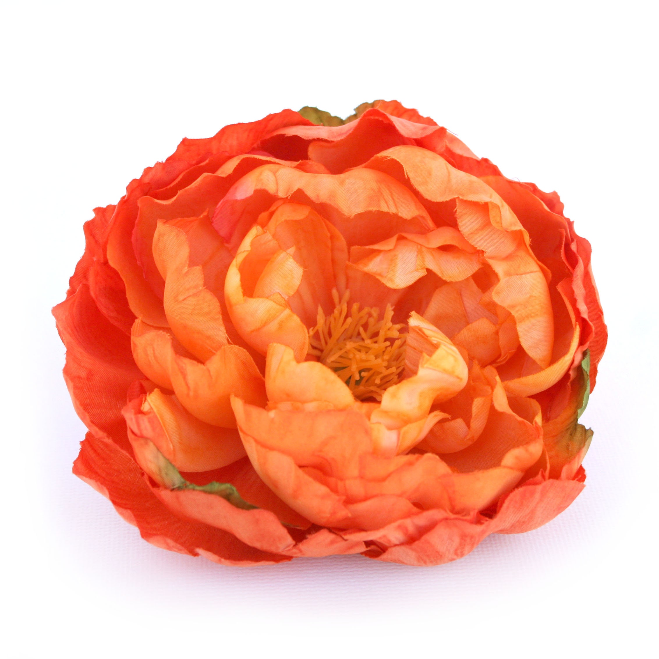 Bright Orange Peony Boutique Quality Artificial Silk Flower Head