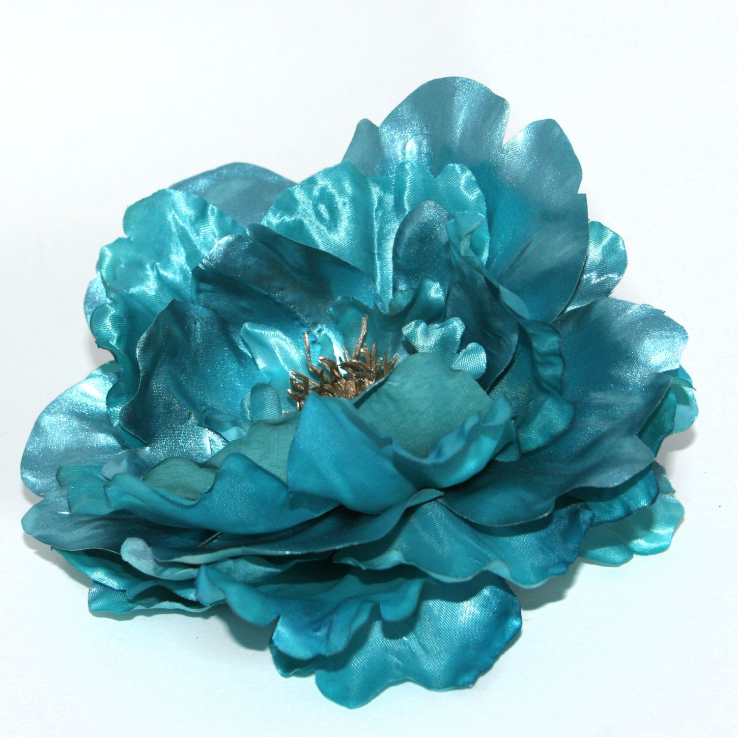 Metallic Turquoise Peony With or Without Stem Boutique Etsy