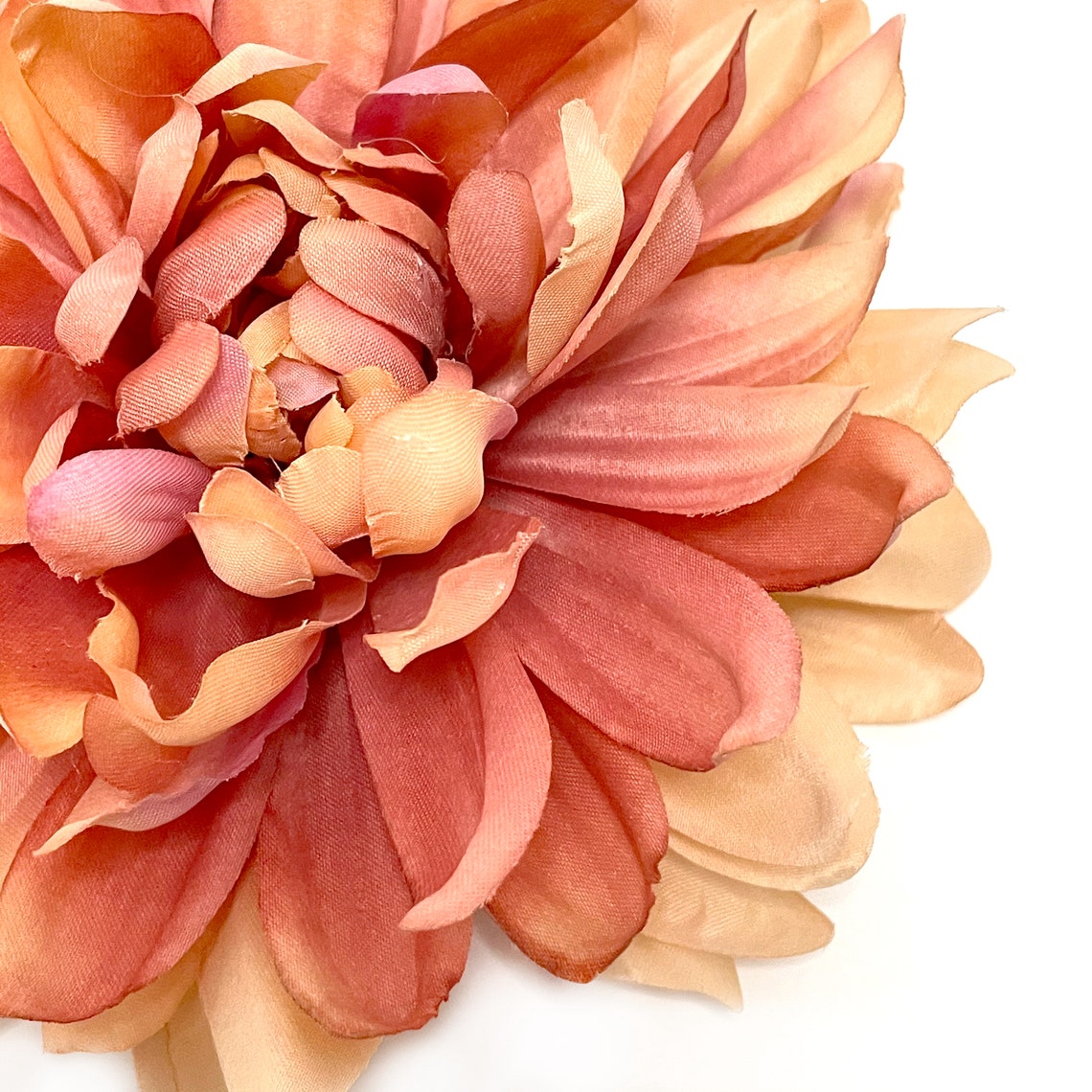 Peach Pink Dinner Plate Dahlia Artificial Flower Silk Etsy