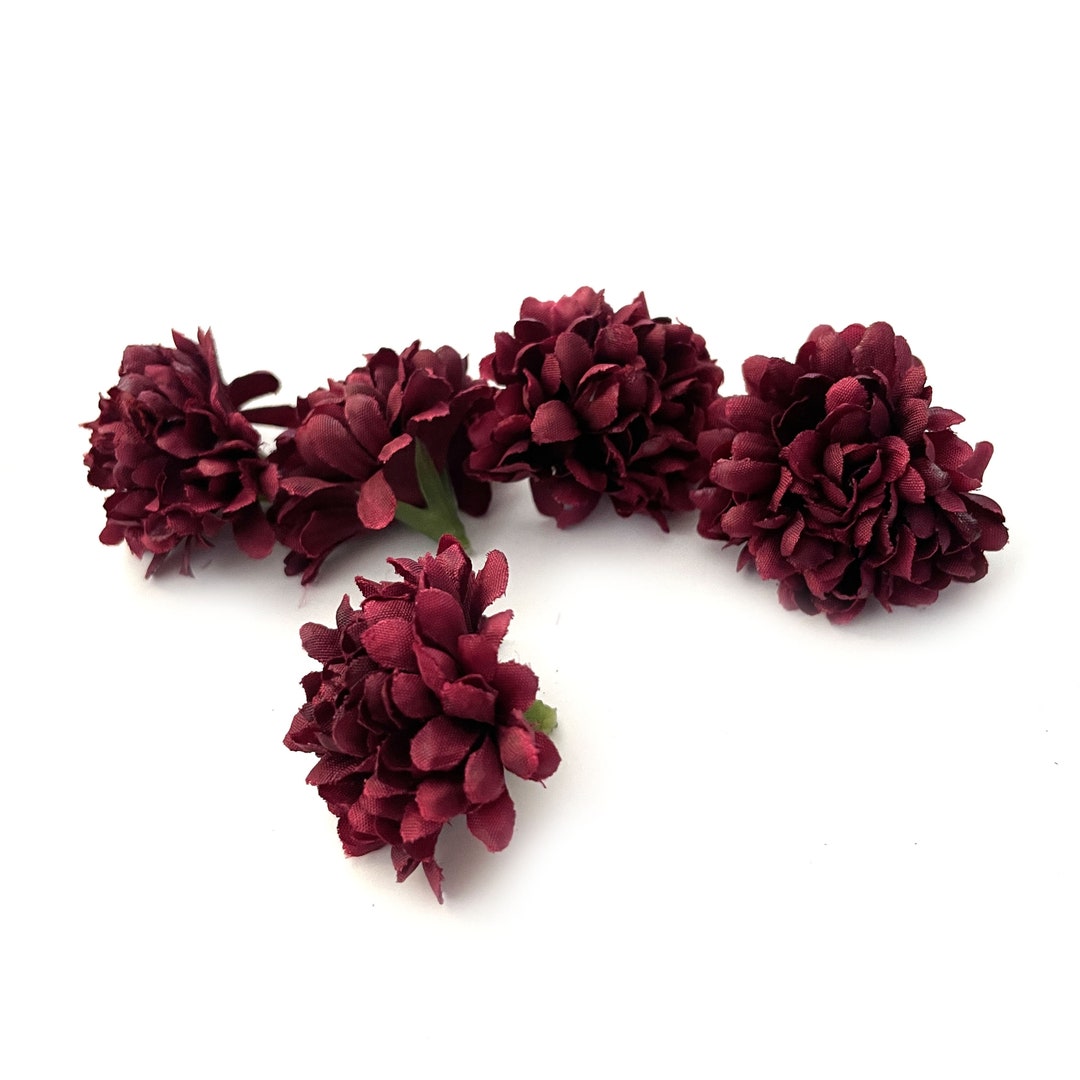 20 Burgundy or Dark Red Mini Carnation Mums Artificial Etsy
