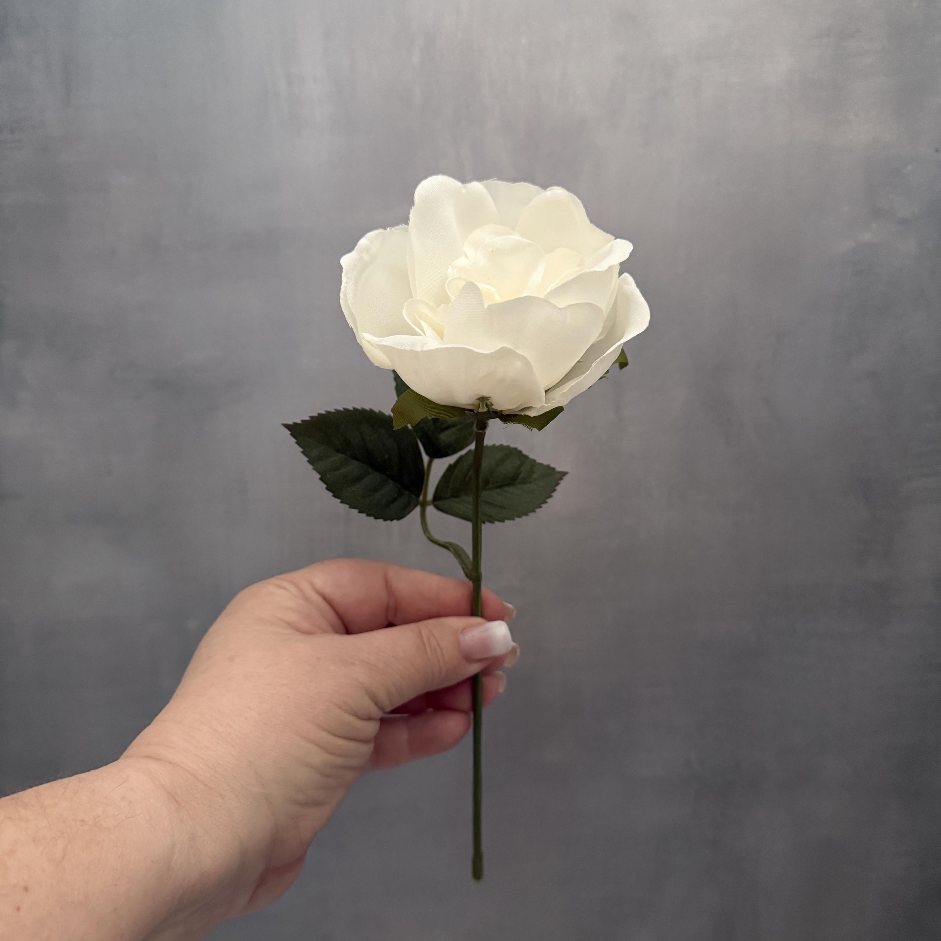 White Cabbage Rose Pick - 2.5 inches - Artificial Flower, Silk Flower