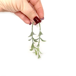 12 Lightly Flocked Green Rosemary Sprigs