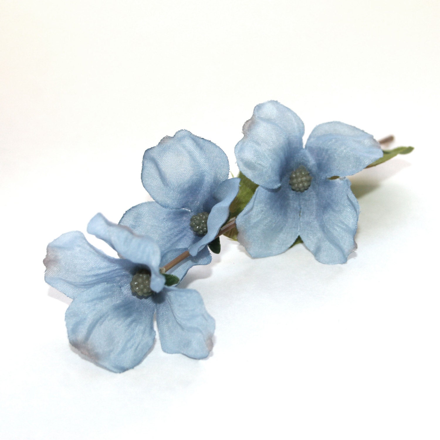4 Wedgewood Blue Dogwood Picks - Artificial Flowers, Silk Flower