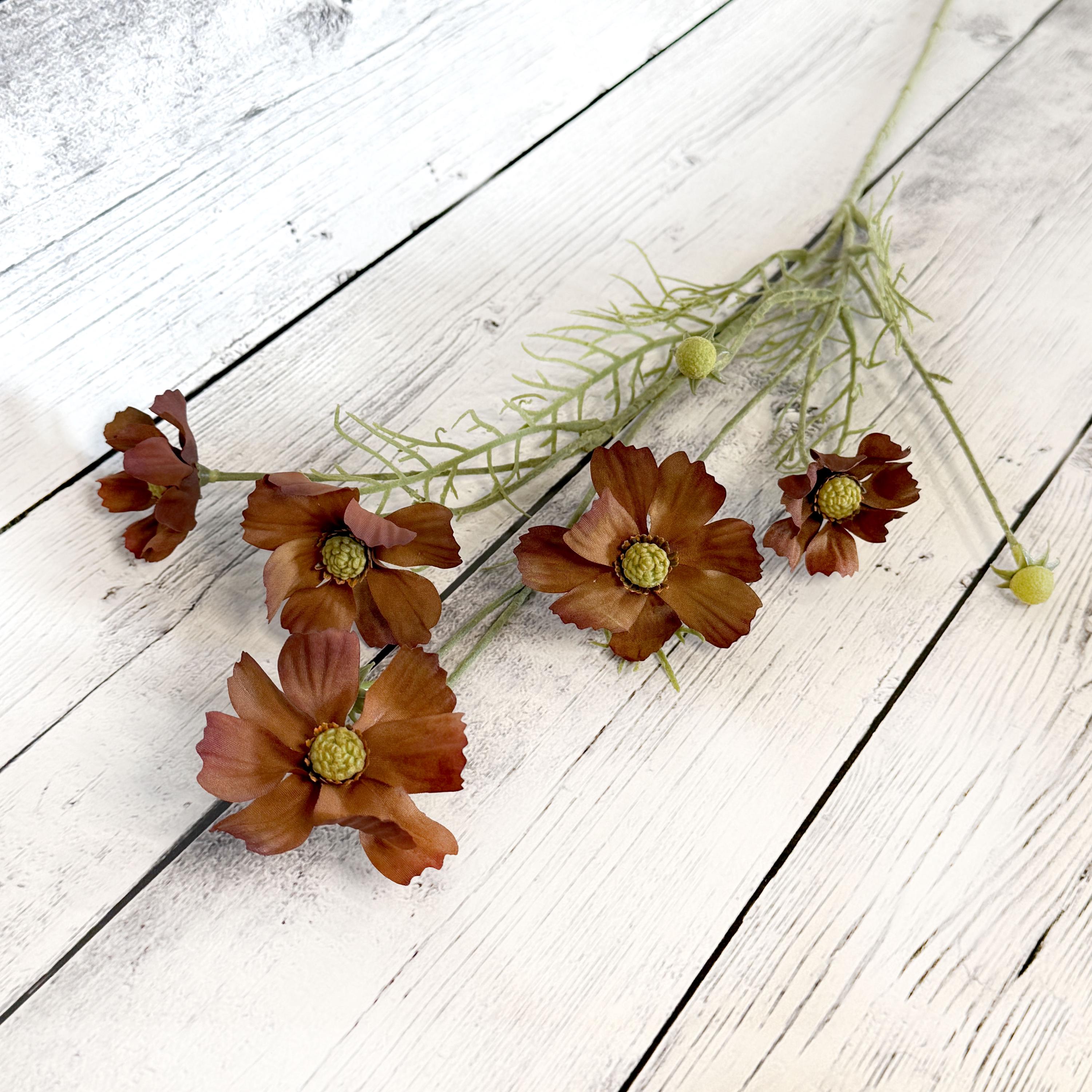Autumn Brown Cosmo Branch - Artificial Flowers, Silk Flowers - Etsy
