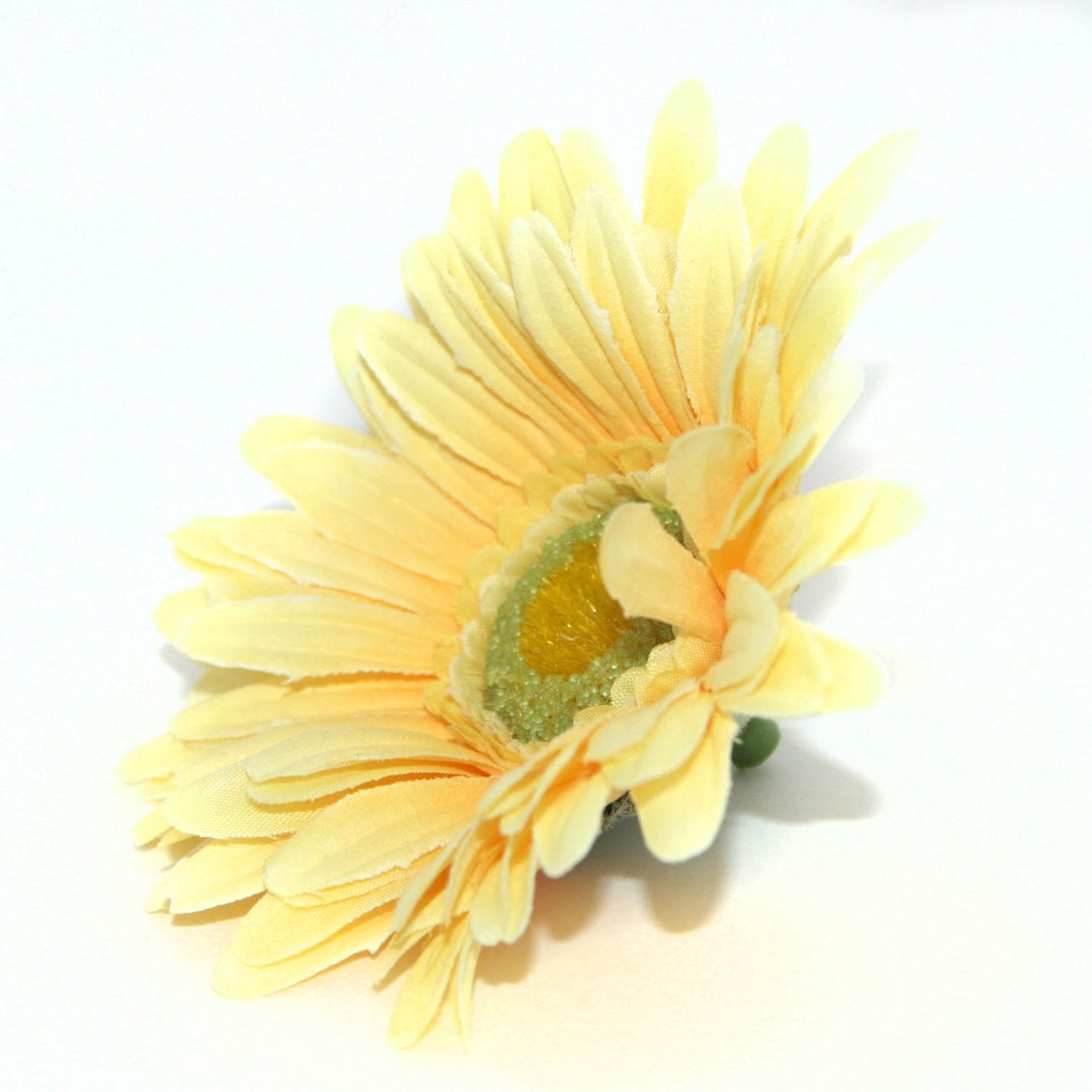 Yellow Gerbera Daisy Artificial Flowers Silk Flower Heads Etsy