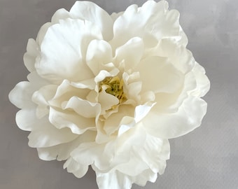 Cream White Peony - Artificial Silk Flower - PRE-ORDER - Available with or without stem