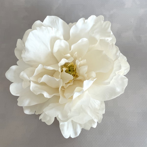 Cream White Peony - Artificial Silk Flower - PRE-ORDER - Available with or without stem