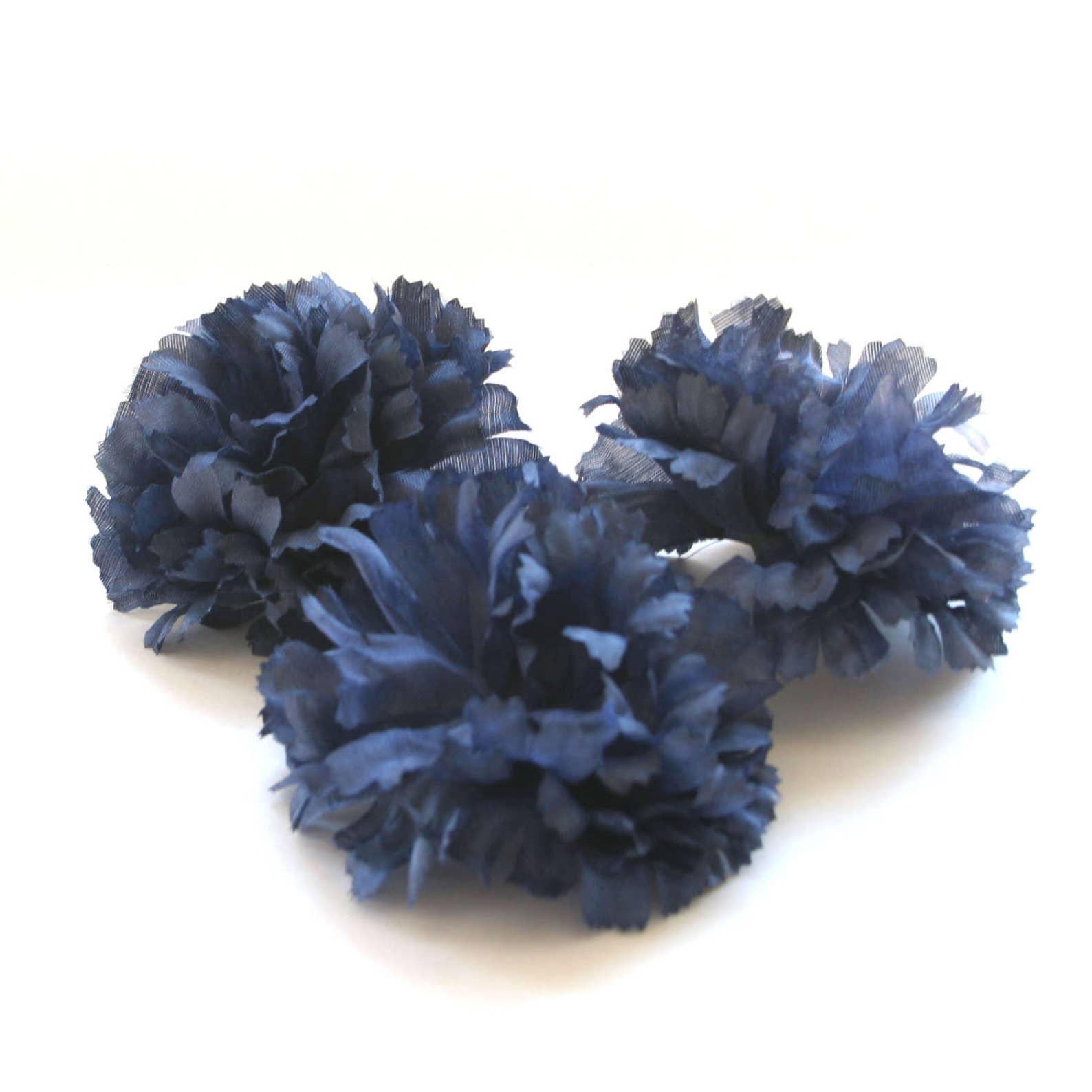 3 Navy Blue Carnations Artificial Flowers Etsy