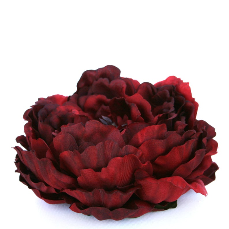ENORMOUS Deep Red Silk Peony Artificial Flowers Silk Etsy