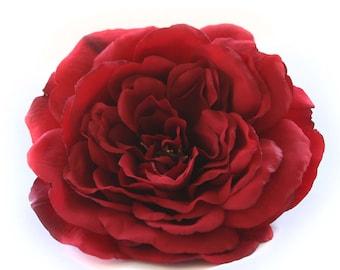 1 Large Deep Red Sophia Rose - Silk Flowers, Artificial Flowers PRE-ORDER - With or Without Stem