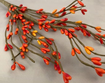 Harvest Orange Oval Bead Pick - Artificial Floral