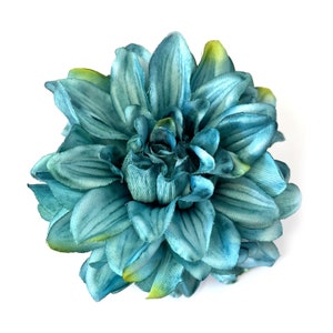 1 Large Turquoise  Dahlia - Artificial Flower - Available with or Without Stem - Pre-order