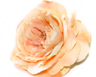 1 Large Perfectly Peach Sophia Rose - Orange Accents - Artificial Flower, Silk Flower Heads PRE-ORDER - With or Without Stem