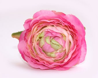 Perfect Pink Silk Ranunculus Pick - Artificial Flowers, Silk Flowers