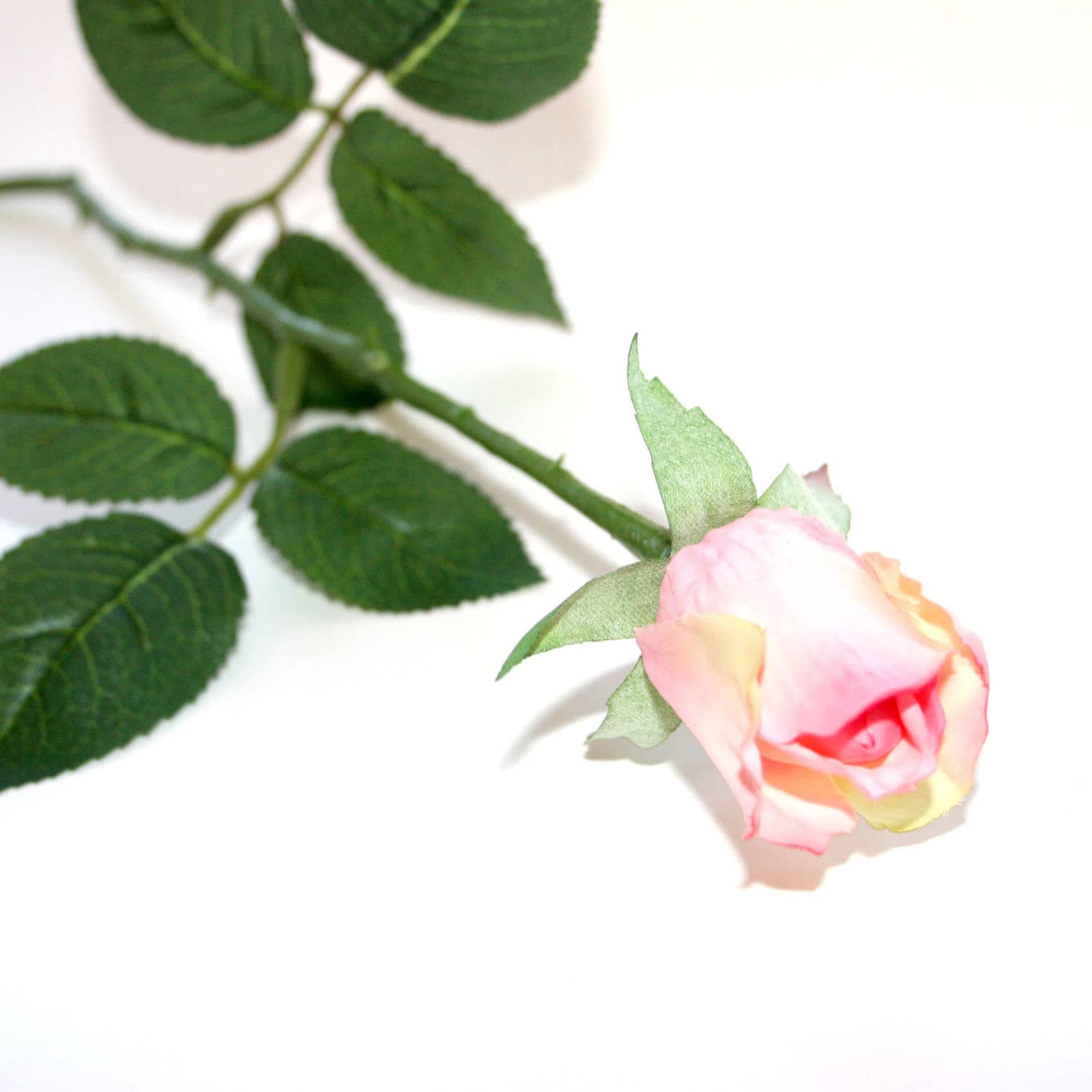 Sweet Pink Gina Rose Bud - Barely Blooming - Artificial Flowers