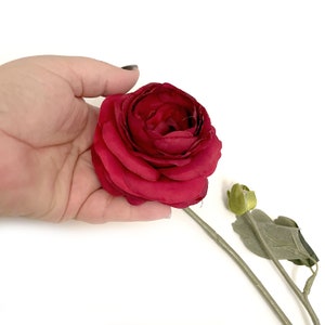 1 rode ranonkel - zijden bloemen, kunstbloemhoofdjes - PRE-ORDER