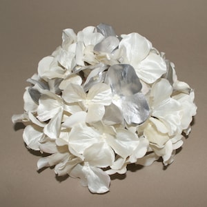 Large Metallic Cream and Silver Hydrangea Bunch - With out Without Stem - Artificial Flowers, Blossoms, Silk Flowers - PRE-ORDER
